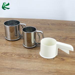Wholesale High Quality Stainless Steel Plastic Cup Flour Sifter, Baking Tools Powder Flour Sieve Screen Cup Sifter from china suppliers