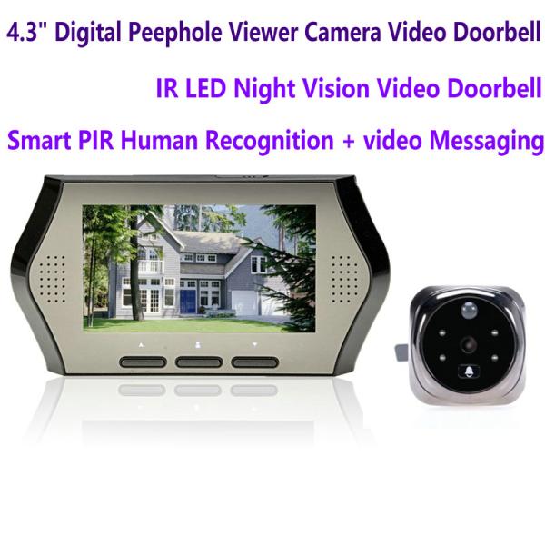 4.3" LCD Electronic Door Peephole Viewer Camera Home Security DVR Night Vision