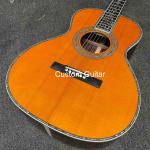 39" Solid Rosewood Back Side Acoustic Guitar Ebony Fretboard Abalone Inlays in