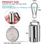 Titanium Small Pill Holder Keychain, Portable Pill Case Waterproof Pocket Pill