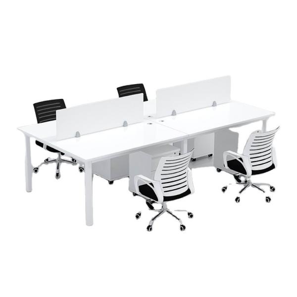 Customizable Color Modern Soild Wood Multi-person Staff Desk with Filing Cabinet