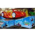 Red color good fiberglass quality flying car for family fun amusement park