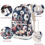 Fashion Lightweight Travel Backpack School Bag With Wallet Peony Printed