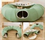 Washable Cushion Cat Tube Bed Double Sided Suede With Central Mat