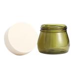 30g 50g 80g 100g Cosmetic Clear Green Glass Jar With Plastic Lid For Body Cream