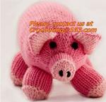 Custom kitted toys, knitting girl, 100% cotton yarn custom toys， Cheap custom