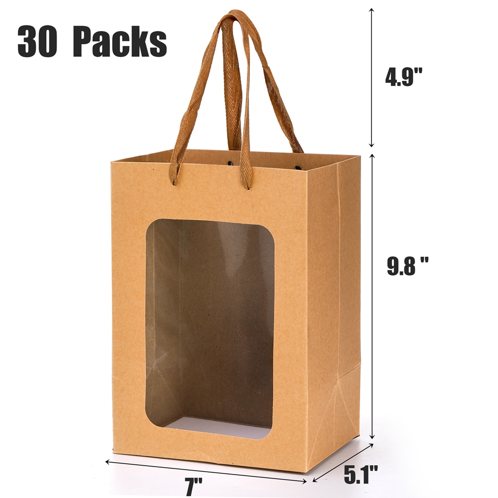 Custom Color Accepted Paper Type Specialty Paper Shopping Kraft Paper Bags With Window
