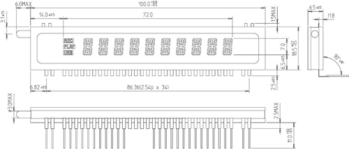 HNA-11SS84 Alphanumeric Fluorescent Display , VFD18-1111N compatible