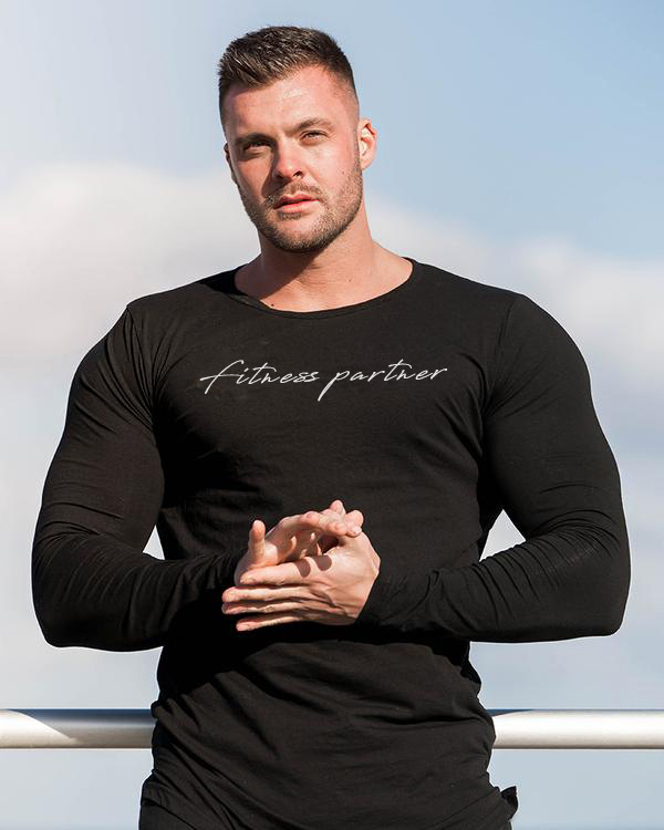 Muscle Sweatshirts Fit Long Sleeve T-shirt Quick Dry Long Sleeve Mens Stretch Slim Gym Workout Slim Men Cotton Casual Printed