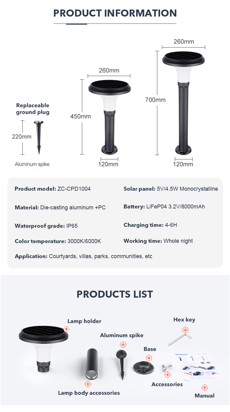 Customize Outdoor LED Solar Pathway Lights Waterproof For Decoration