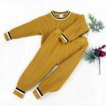 Unisex stripe knitted baby clothes set long sleeve knit baby sweater