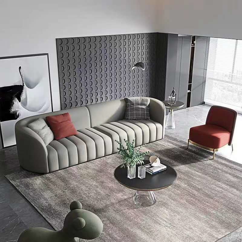 Customized Luxury Hotel Furniture Modern Genuine Leather Sofa