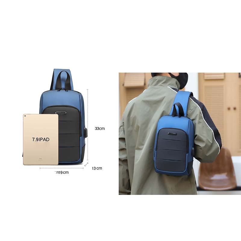 Sympathybag Men Waterproof Sport Chest Bags With USB Fashion And Trendy
