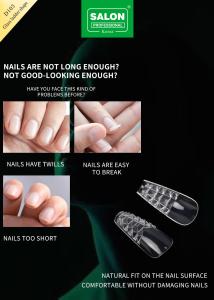 Wholesale 500PCS Ladder Shape Nail Tips Set Embossed Glass False Nails With Storage Box Acrylic Nail Art Kit For Salon from china suppliers