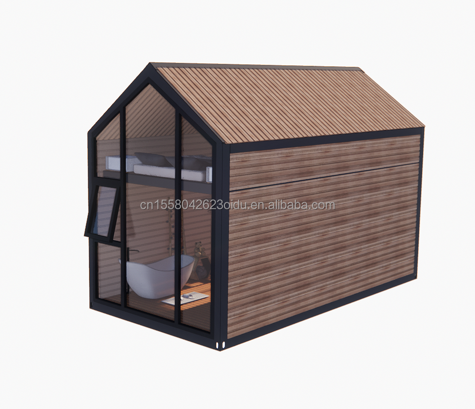 Detachable Wooden Mobile House with 50/75/100mm Wave Sandwich Panel Walls and Modern Design Style Loft Bedroom Included