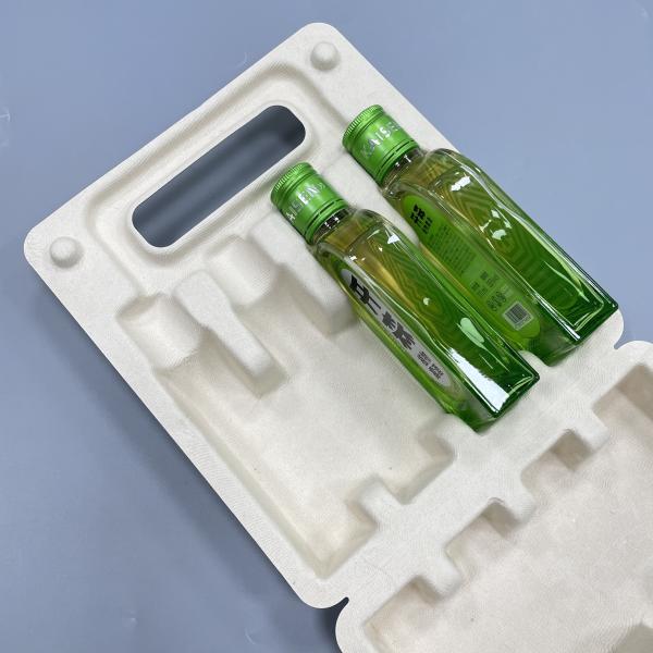 Bamboo Pulp Paper Box , Wine Bottle Molded Recycled Paper Gift Boxes