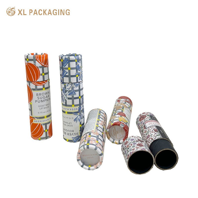 Small Colorful Lip Balm Paper Tube Cosmetic Cylindrical Paper Tube Box Packaging