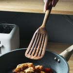 33.8cm Teak Solid Kitchen Wooden Utensils Heat Resistant Non Stick Pan Spatula