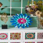 OEM / ODM Metal Flower Garden Ornaments Exquisite Iron Wall Hanging Decor