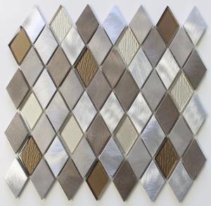 Wholesale Diamond Shaped Backsplash Mosaic Glass Tile Sheets , Mosaic Glass Wall Tiles For Kitchen from china suppliers