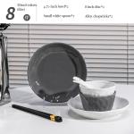 Contemporary Disposable End Gold Rim Ceramic Dinnerware Set for Home and Hotel