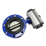 Gas Media Epoxy Coated Ductile Iron Double Flanged Butterfly Valve with