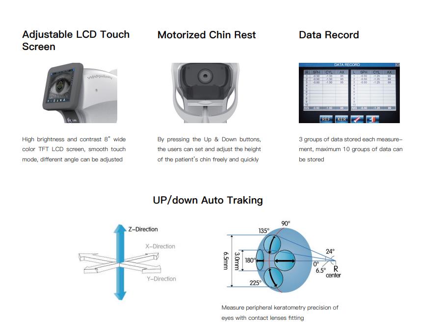 Clinical Ophthalmology Equipment Digital Optometry Eye Testing Auto Ref Keratometer