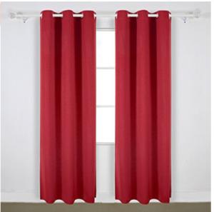 Wholesale Bright Red Modern Window Curtains With 100 Percents Polyester Shading Fabric from china suppliers