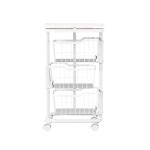Multifunctional Metal Storage Trolley , Kitchen Rotating Trolley Three Layer