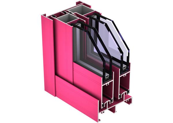 High Strength Smooth Aluminum Door Profile Alkali Resisting ISO9001 Certificatio