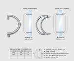 gate handles brass / SUS exterior door handles set Dia. 32mm tub curved design W