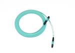 3.0mm LSZH Jacket 12 Core OM3 MPO Cable Aqua Color For 40/100G Connectivity