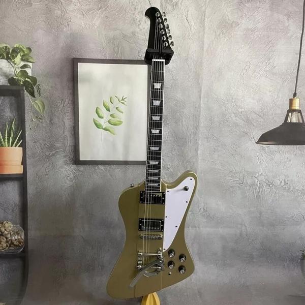 Custom Gibson Style Gold Color Firebird Electric Guitar Solid HPL Fretboard HH