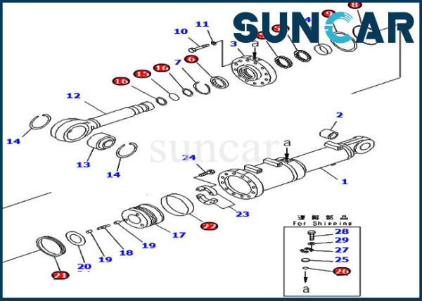 Pitch Dozer 707-99-81020 Komatsu Replacement Cylinder Seal Kits Blade Tilt