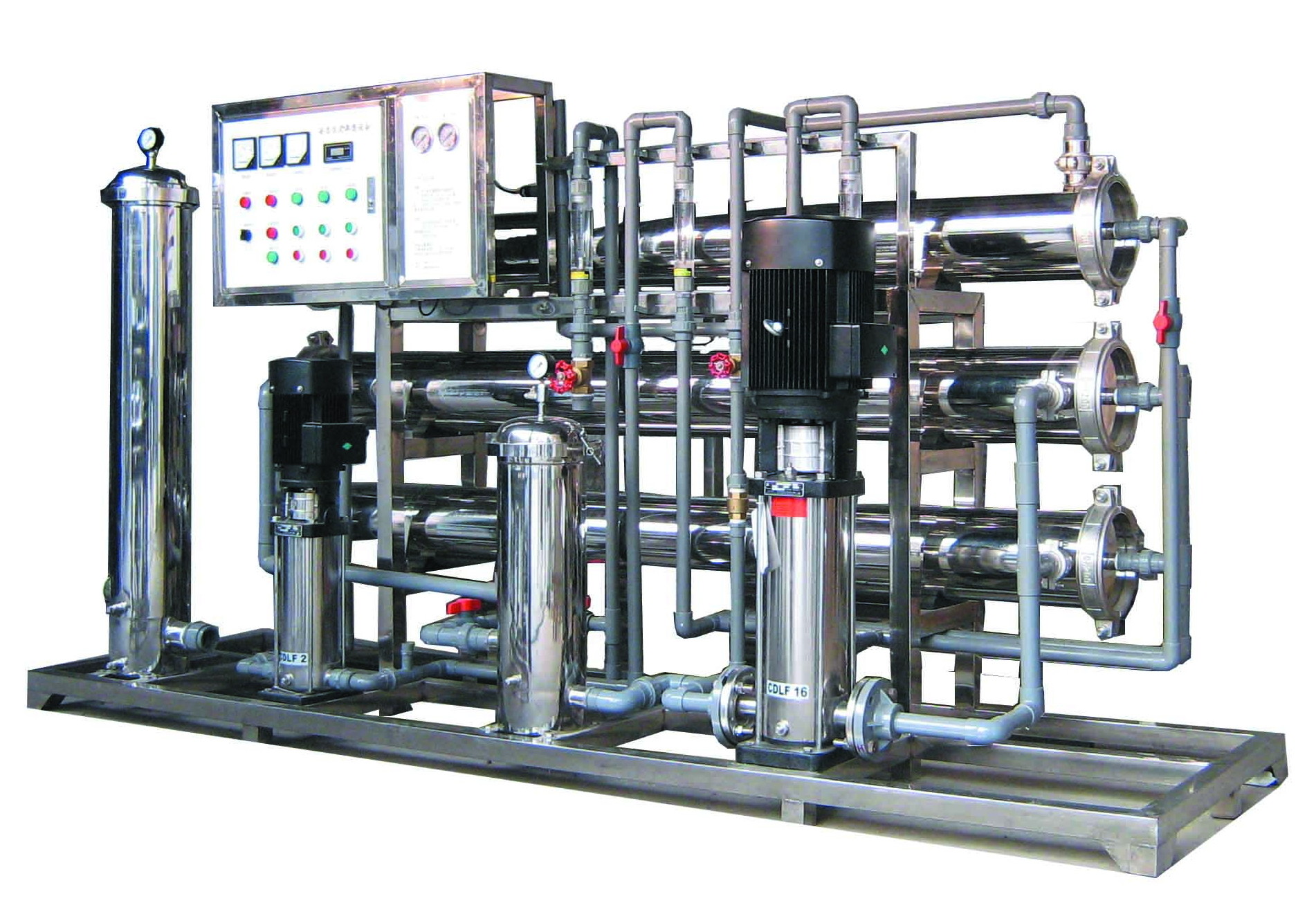 PLC Controlled Industrial Water Treatment System Wall Mounted And Pure Water For Commercial Or Industrial