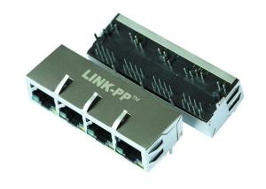 Wholesale SS-748804SC5-BB-PG4-BZ Quad Port Tab Down Multi-Port RJ45 Connector LPJE104AENL-3 from china suppliers