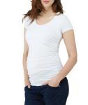 Scoop Neck Short Sleeve Maternity T Shirt / White Maternity Wear Tops Soft
