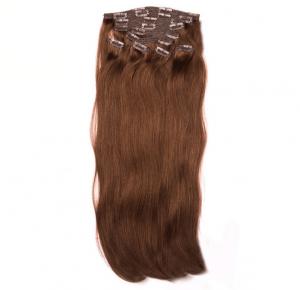 Wholesale Dual Weft Virgin Clip In Hair Extensions / Straight Remy Human Hair Clip In from china suppliers