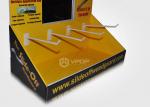 Orange Cardboard Countertop Hook Display Oil Lamination Surface Treatment