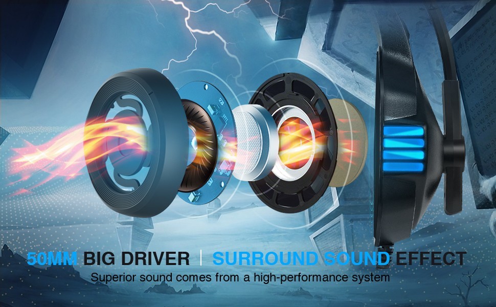 117dB 32ohm Hunterspider V3 LED Light Gaming Headset With Mic