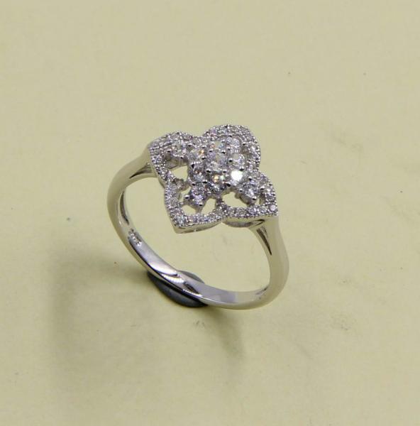 2-3mm 925 Silver CZ Chevron Wedding Rings For Bridal Promise 925 Silver Ring