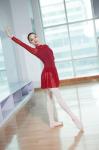 Adult long sleeve High collar with double buckles lace split joint ballet dance
