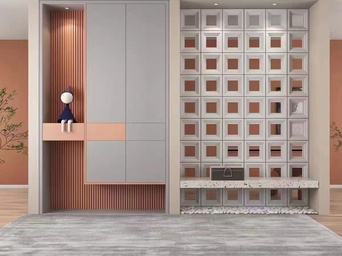 Fireproof Artificial Stone Wall Tiles Low Maintenance Pu Grid Slabs