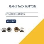 Antique Brass Custom / Inlaid Jeans Tack Shank Button / Leather Clothing Bulk
