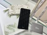 Embossed Vertical CD Christian Dior Mens Wallet Diamond Zippered