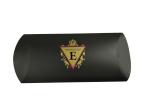 Custom Black Paper Pillow Box Packaging With Hot Stamping Purple Logo