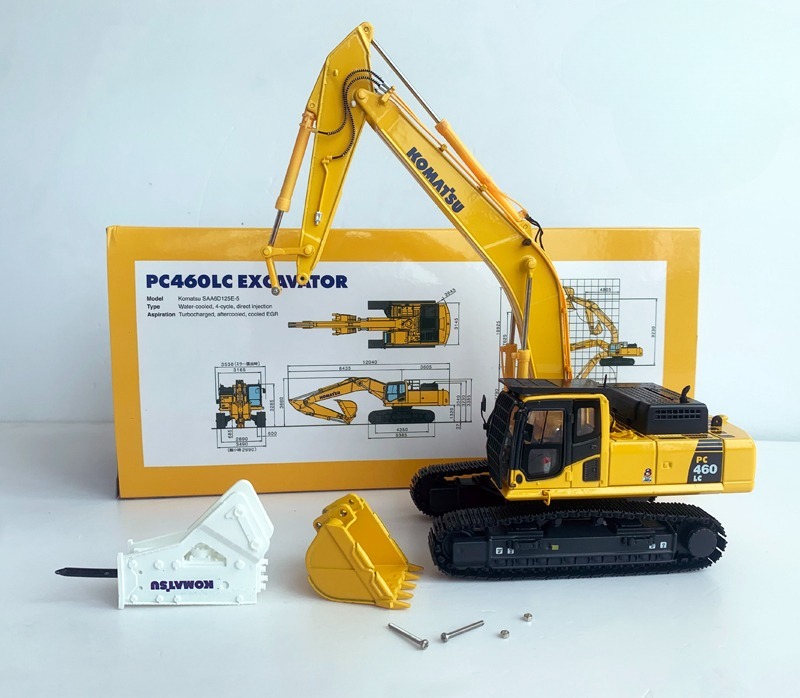 Komatsu PC460LC-8 1/50 Diecast Alloy Excavator Model with Hydraulic Breaker Collectible