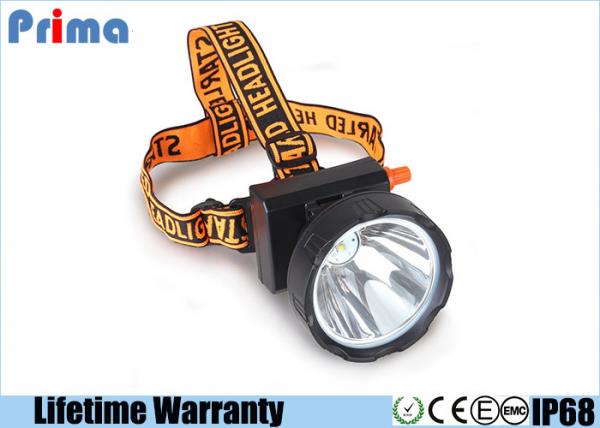 Quality Waterproof IP68 Rechargeable LED Miner Headlamp , 8W Coal Miners Headlamp for sale