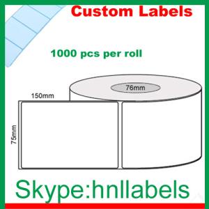 Wholesale Thermal Transfer Labels 75mmX150mm/1 Plain Gloss Roll Permanent, 1,000Lpr, 76mm core from china suppliers