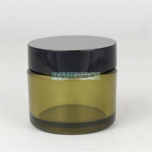 Wholesale Cylinder PETG Green Plastic Jar Skin Care Packaging With Screw Top Lid from china suppliers